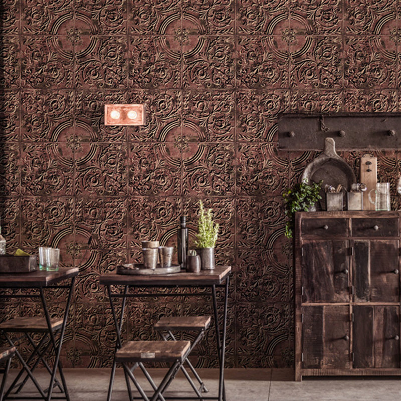 3D Print Metallic Carving Wallpaper for Theme Restaurant Decoration in Neutral Color, 33' by 20.5