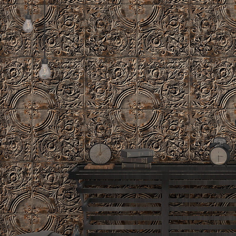 3D Print Metallic Carving Wallpaper for Theme Restaurant Decoration in Neutral Color, 33' by 20.5