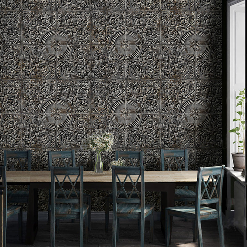 3D Print Metallic Carving Wallpaper for Theme Restaurant Decoration in Neutral Color, 33' by 20.5