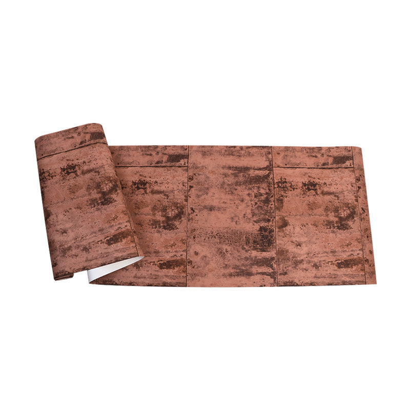 Rusty Iron Peel Wall Covering in Dark Color Vinyl Wallpaper for Accent Wall, 33'L x 20.5