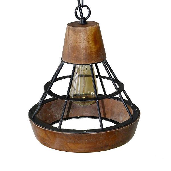 Wood and Metal Diamond Cage Hanging Lamp Rustic Single Light Kitchen Pendant Lamp Clearhalo 'Art Deco Pendants' 'Cast Iron' 'Ceiling Lights' 'Ceramic' 'Crystal' 'Industrial Pendants' 'Industrial' 'Metal' 'Middle Century Pendants' 'Pendant Lights' 'Pendants' 'Tiffany' Lighting' 102840