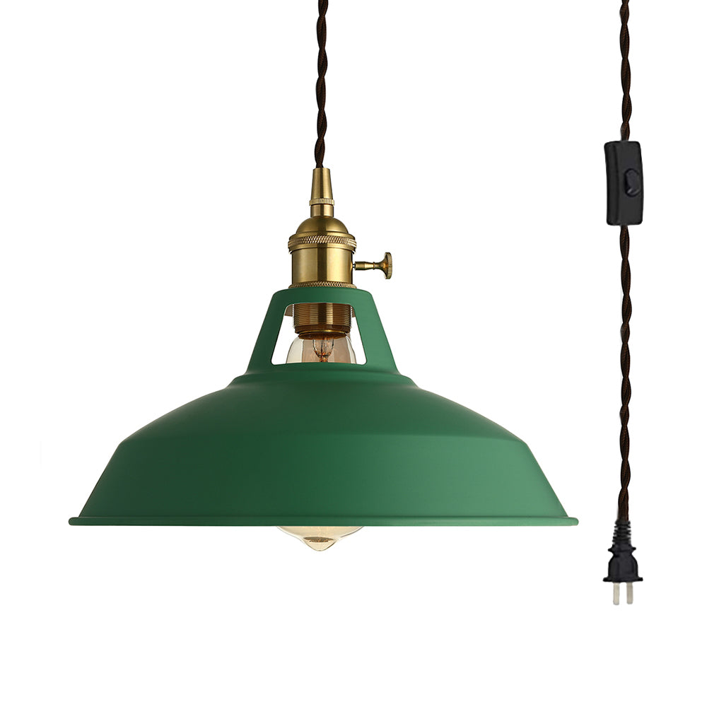 Green Barn Ceiling Light Industrial Stylish Metal 1 Light Living Room Pendant Lamp with Plug-In Cord Clearhalo 'Art Deco Pendants' 'Cast Iron' 'Ceiling Lights' 'Ceramic' 'Crystal' 'Industrial Pendants' 'Industrial' 'Metal' 'Middle Century Pendants' 'Pendant Lights' 'Pendants' 'Tiffany' Lighting' 103328