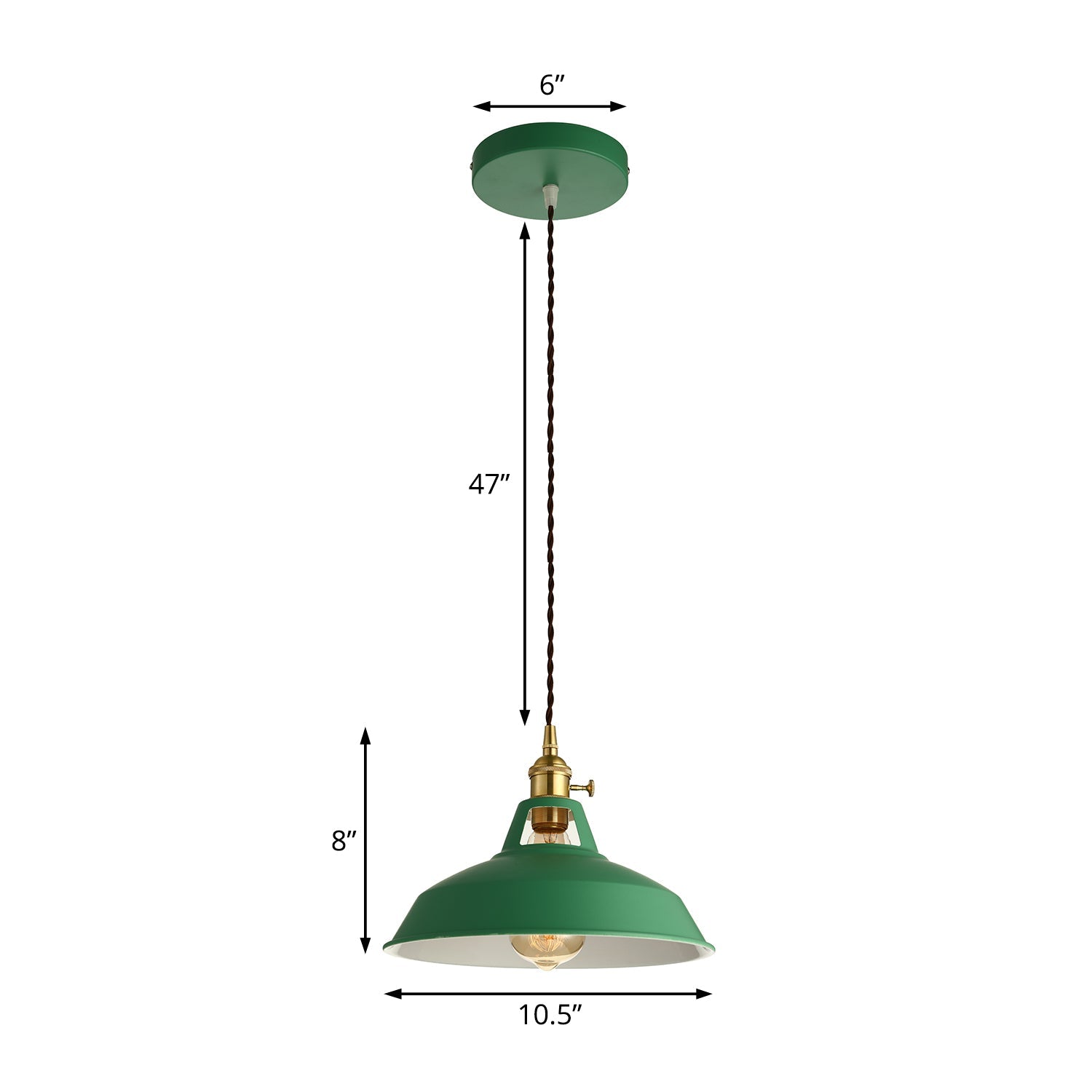 Green Barn Ceiling Light Industrial Stylish Metal 1 Light Living Room Pendant Lamp with Plug-In Cord Clearhalo 'Art Deco Pendants' 'Cast Iron' 'Ceiling Lights' 'Ceramic' 'Crystal' 'Industrial Pendants' 'Industrial' 'Metal' 'Middle Century Pendants' 'Pendant Lights' 'Pendants' 'Tiffany' Lighting' 103329