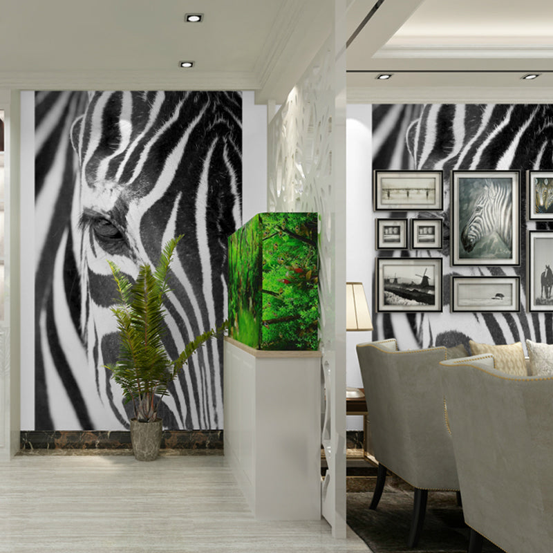 Photography Zebra Skin Wall Art Extra Large Wall Mural Decal for Accent Wall, Custom Size Available Clearhalo 'Wall Decor' 'Wall Mural' 1036077