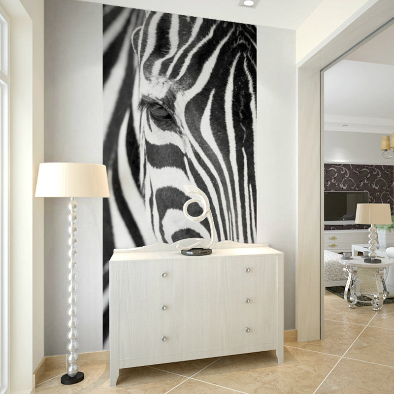 Photography Zebra Skin Wall Art Extra Large Wall Mural Decal for Accent Wall, Custom Size Available Clearhalo 'Wall Decor' 'Wall Mural' 1036078