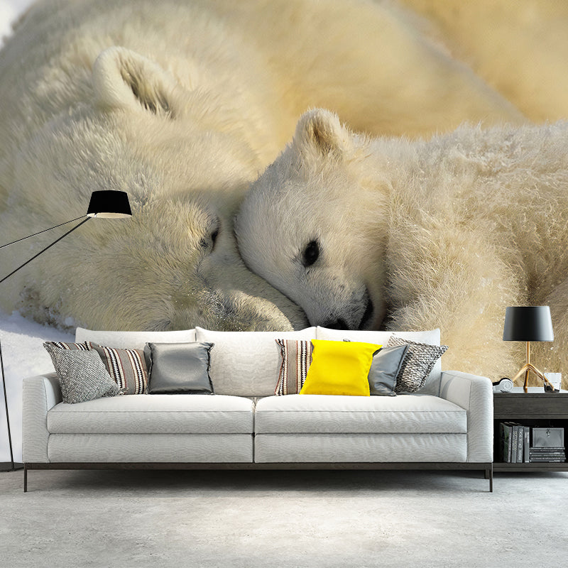 Waterproofing Polar Bear Wall Decor Personalized Size Simple Wall Mural for Living Room Clearhalo 'Wall Decor' 'Wall Mural' 1036140