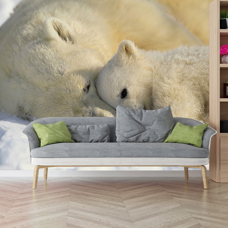 Waterproofing Polar Bear Wall Decor Personalized Size Simple Wall Mural for Living Room Clearhalo 'Wall Decor' 'Wall Mural' 1036141