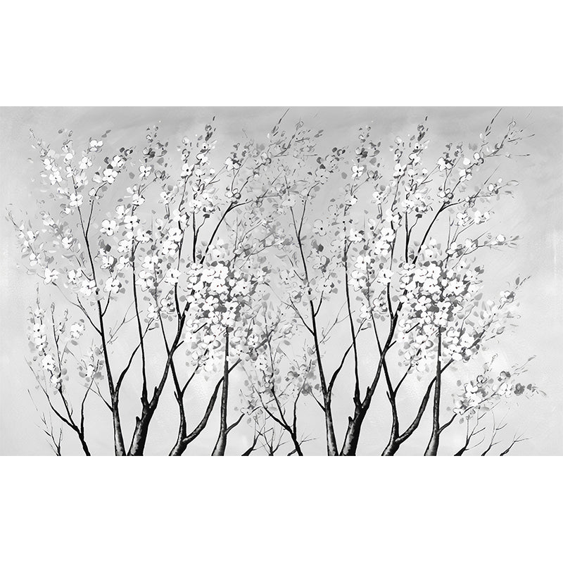 Big Photography Sakura Blossoms Mural Wallpaper Guest Room Decorative Wall Art in Soft Color, Made to Measure Clearhalo 'Wall Decor' 'Wall Mural' 1036204