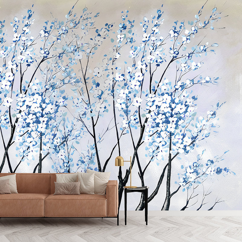 Big Photography Sakura Blossoms Mural Wallpaper Guest Room Decorative Wall Art in Soft Color, Made to Measure Clearhalo 'Wall Decor' 'Wall Mural' 1036208