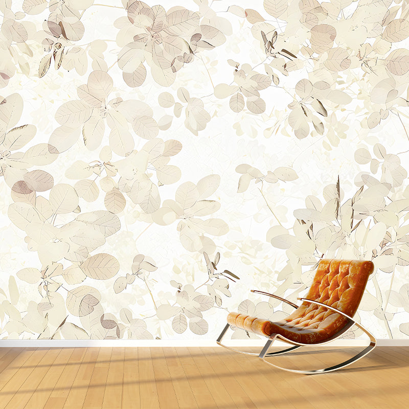 Beige Autumn Leaves Wall Mural Decal Water-Resistant Wall Covering for Living Room Decoration Clearhalo 'Wall Decor' 'Wall Mural' 1036269