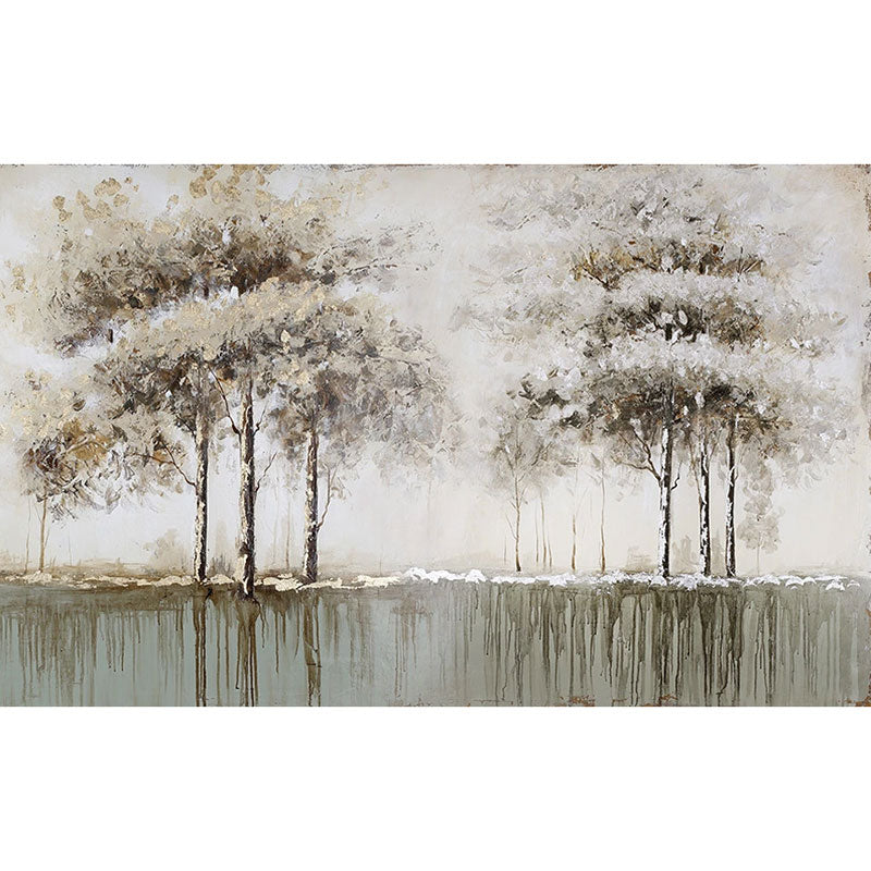 Extra Large Autumn Forest Mural for Bedroom Decoration Lake Wall Covering in Soft Brown, Water-Resistant Clearhalo 'Wall Decor' 'Wall Mural' 1036720