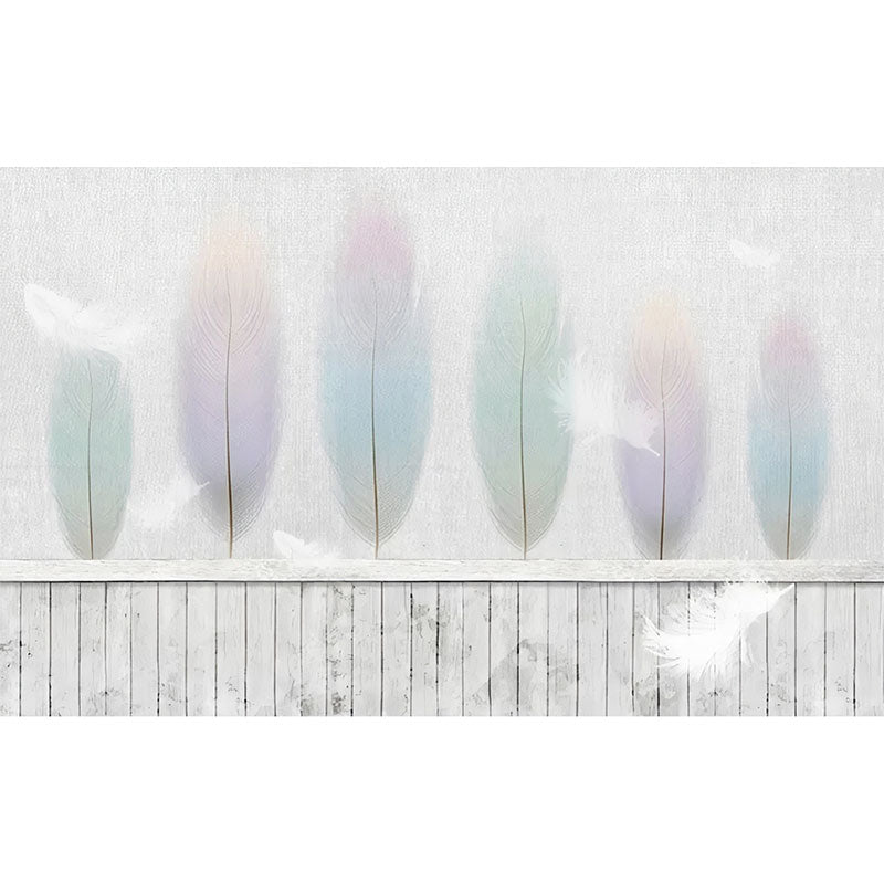 Stain-Resistant Feather Wall Covering Custom-Printed Simplicity Wall Mural Decal for Bedroom Decor Clearhalo 'Wall Decor' 'Wall Mural' 1036761