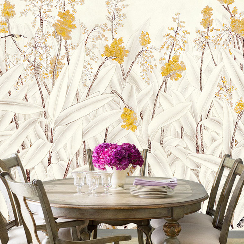 Illustration Bird and Flower Mural Wallpaper Custom-Made Wall Covering for Accent Wall, Made to Measure Clearhalo 'Wall Decor' 'Wall Mural' 1036816