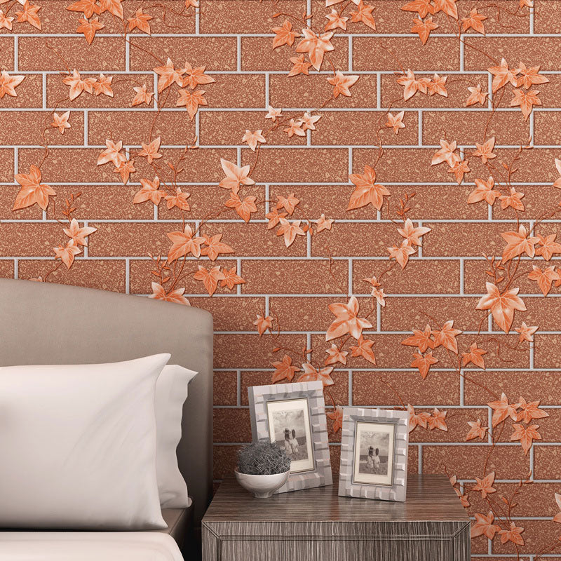 Industrial Brick Effect Wallpaper Roll in Natural Color Living Room Wall Art, 33' x 20.5