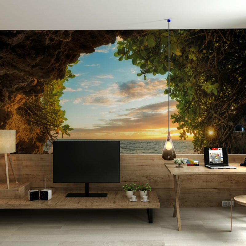 Fresh Cave Wall Mural Decal for Accent Wall Natural Scenery Wall Covering, Made to Measure Clearhalo 'Wall Decor' 'Wall Mural' 1041189