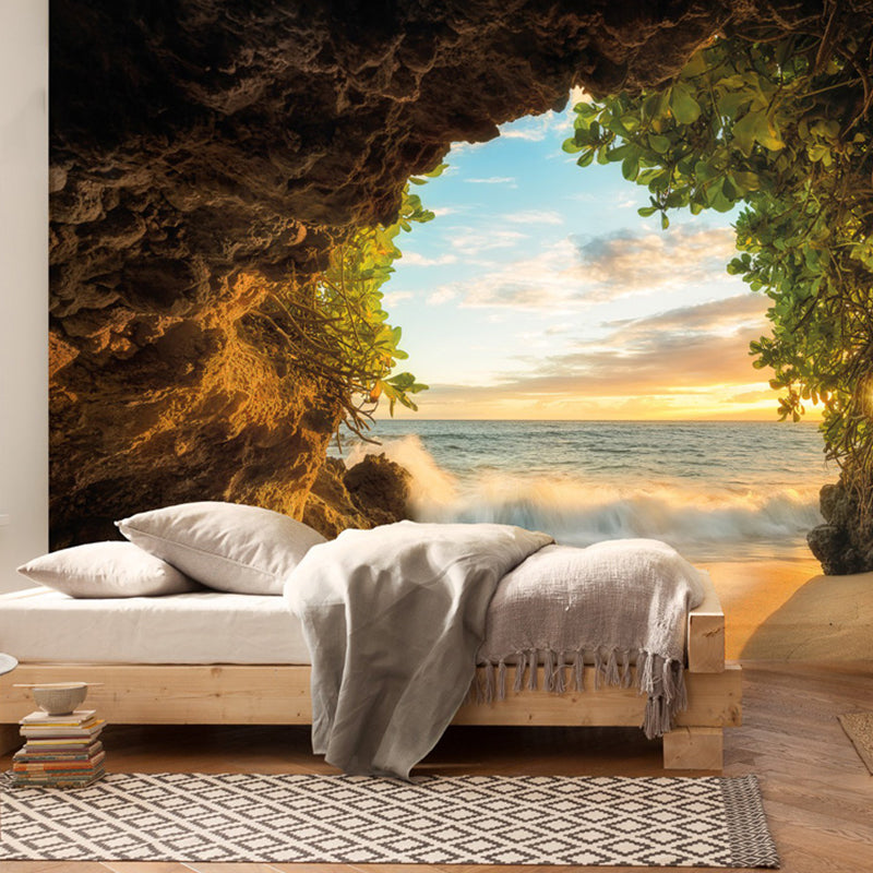 Fresh Cave Wall Mural Decal for Accent Wall Natural Scenery Wall Covering, Made to Measure Clearhalo 'Wall Decor' 'Wall Mural' 1041190