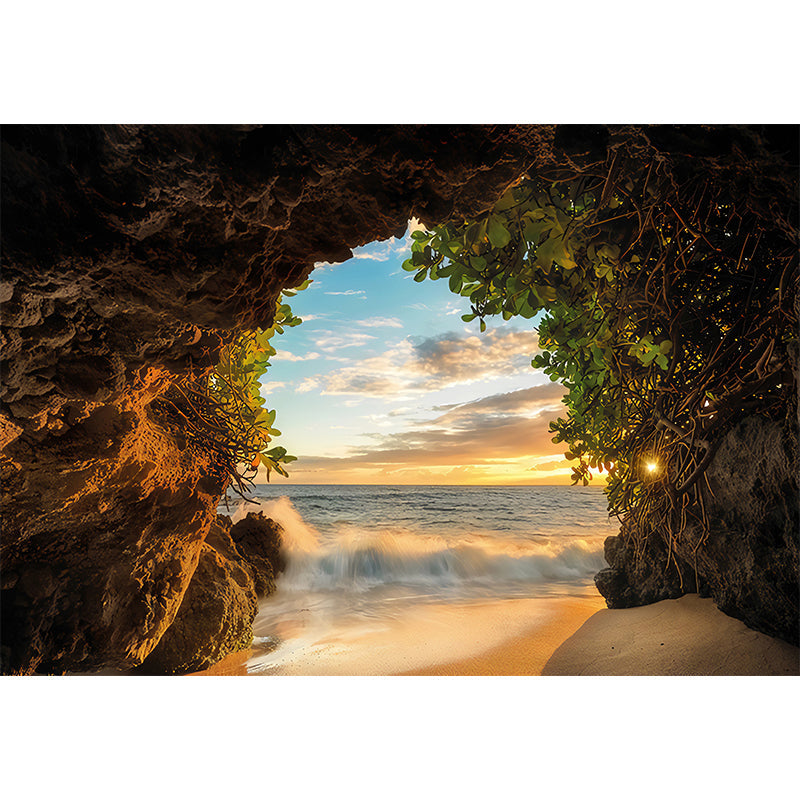 Fresh Cave Wall Mural Decal for Accent Wall Natural Scenery Wall Covering, Made to Measure Clearhalo 'Wall Decor' 'Wall Mural' 1041191