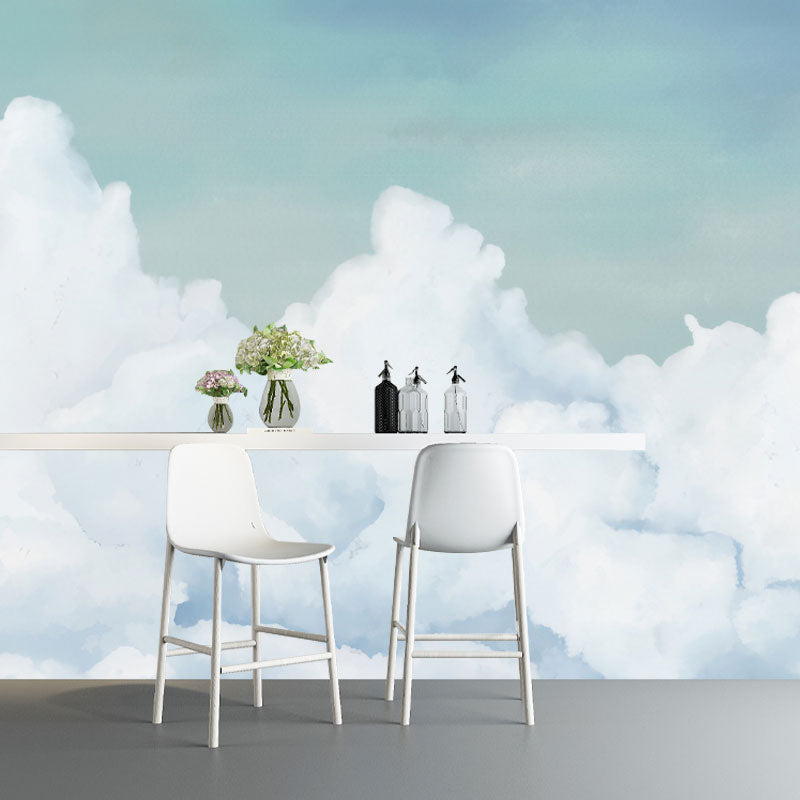 Cloud Wall Mural Decal for Guest Room Decoration Natural Scenery Wall Covering, Made to Measure Clearhalo 'Wall Decor' 'Wall Mural' 1041477