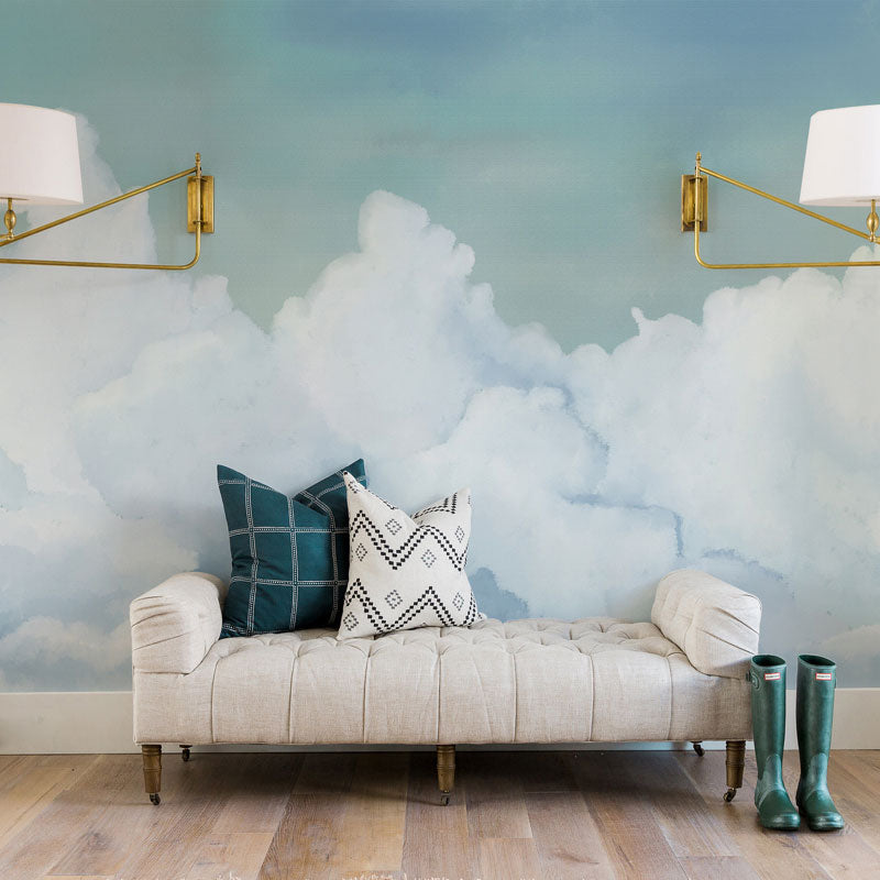 Cloud Wall Mural Decal for Guest Room Decoration Natural Scenery Wall Covering, Made to Measure Clearhalo 'Wall Decor' 'Wall Mural' 1041478