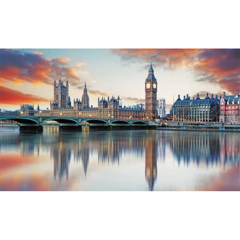 England Tower Wall Mural Decal for Accent Wall Natural Scenery Wall Art, Made to Measure Clearhalo 'Wall Decor' 'Wall Mural' 1041715