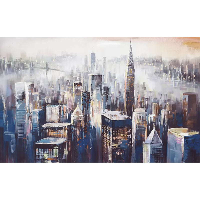 Decorative Urban Skyscrapers Wall Covering Custom-Printed Contemporary Wall Mural for Accent Wall Clearhalo 'Wall Decor' 'Wall Mural' 1041770