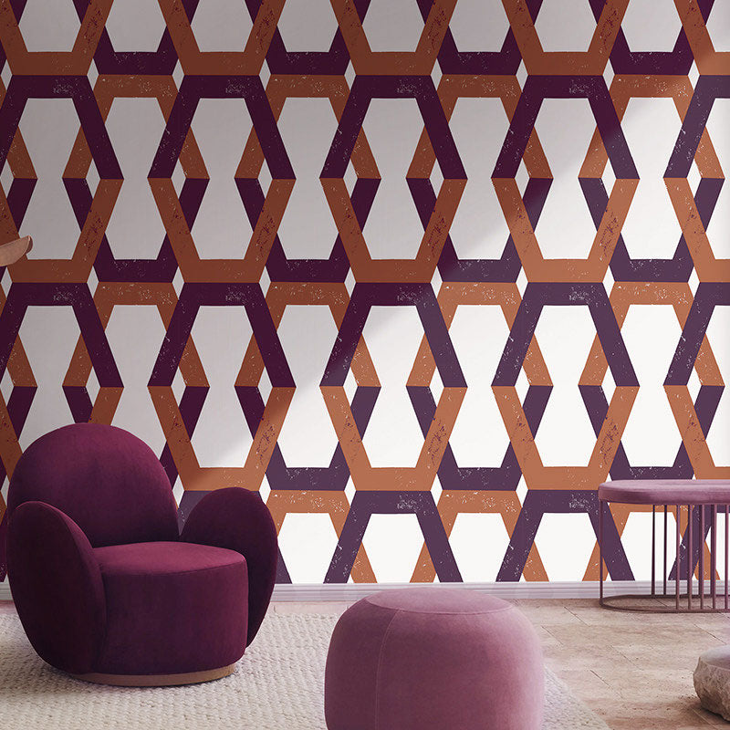 Stain-Resistant Hexagon Wallpaper Roll 33'L x 20.5