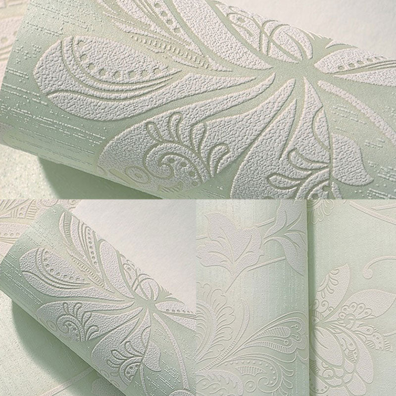 Entwined Leaves and Blossoms Wallpaper Bedroom Decorative Wall Covering in Soft Color, 20.5