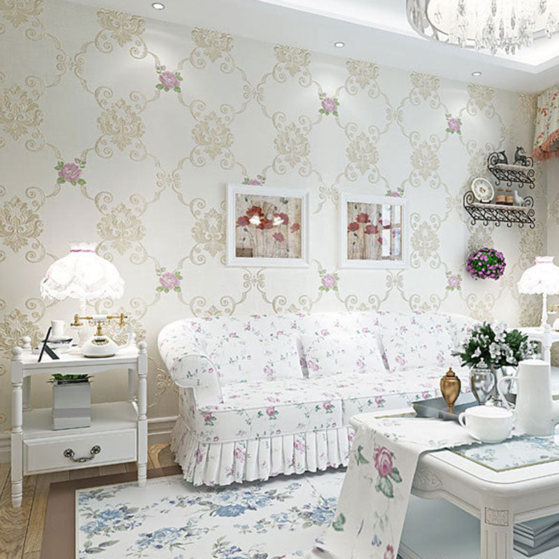 Countryside Flowers Wall Covering in Natural Color Girl's Bedroom Wallpaper, 20.5