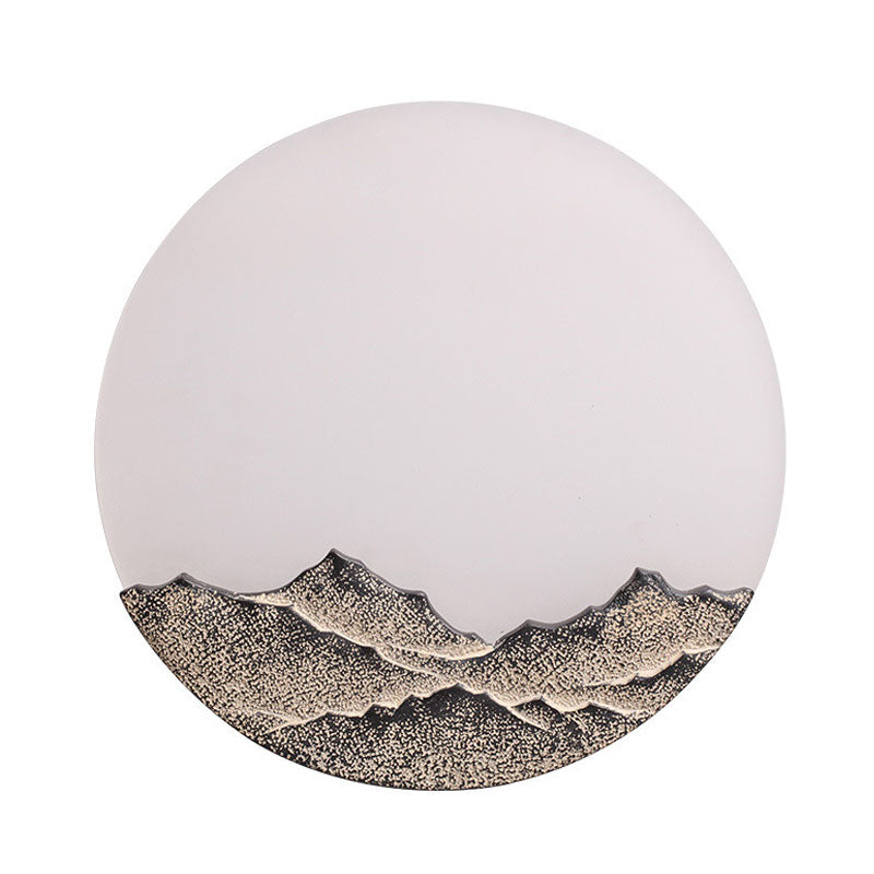 Moon Shaped Acrylic Mural Lighting Nordic Blue/Brown LED Wall Mount Lamp with Mountain Design Clearhalo 'Wall Lamps & Sconces' 'Wall Lights' Lighting' 1047483