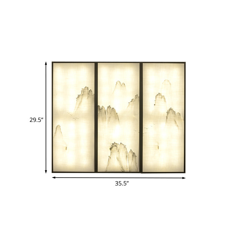 Hills Drawing Bedroom Wall Mural Light Fabric Asian 16