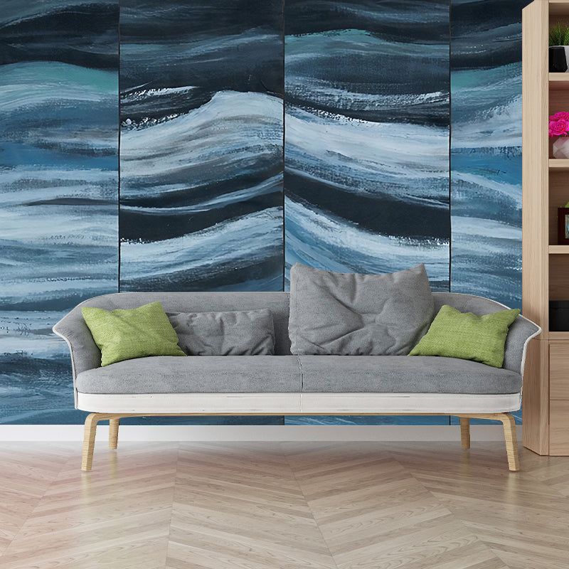 Extra Large Nordic Wall Art in Dark Color Geometries Wall Mural, Custom Size Available Clearhalo 'Wall Decor' 'Wall Mural' 1048119