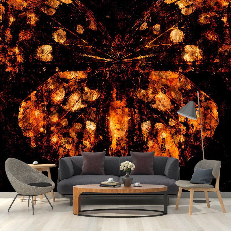 Moisture-Resistant Butterfly Wall Mural Custom-Printed Chinese Wall Covering for Guest Room Decor Brown Clearhalo 'Wall Decor' 'Wall Mural' 1048293