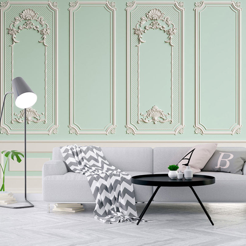 Photo Gesso Surface Wall Mural Decal Extra Large Wall Art for Living Room Decor, Made to Measure Light Green Clearhalo 'Wall Decor' 'Wall Mural' 1048430