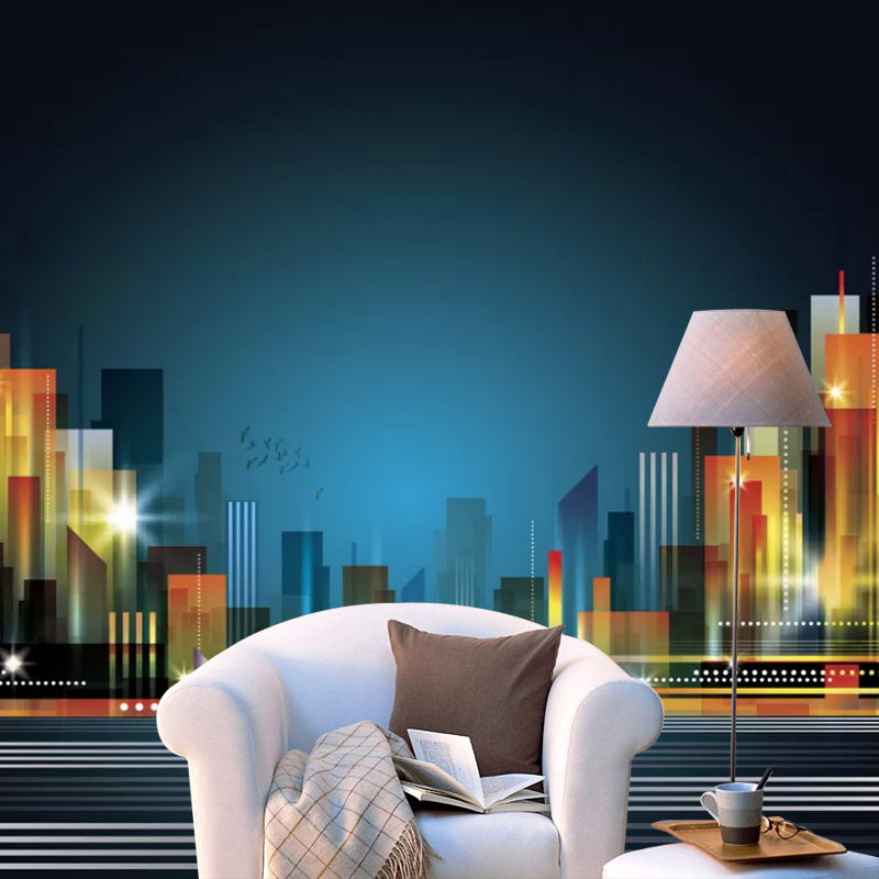 City Skyscrapers Mural Wallpaper for Meeting Room Natural Scene Wall Art, Made to Measure Clearhalo 'Wall Decor' 'Wall Mural' 1048499