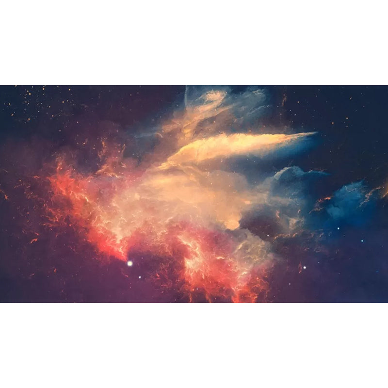 Extra Large Minimalist Wall Mural in Orange and Blue Nebula Wall Art, Custom-Printed Clearhalo 'Wall Decor' 'Wall Mural' 1048708