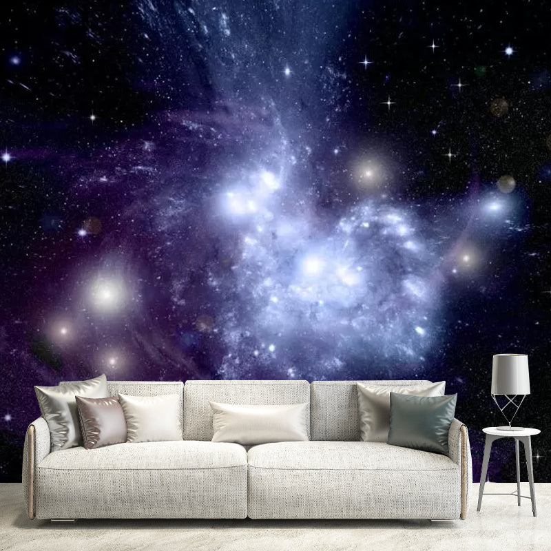 Original Nebula Wall Mural Decal for Home Decoration Minimalist Wall Art, Personalized Size Available Purple Clearhalo 'Wall Decor' 'Wall Mural' 1048725