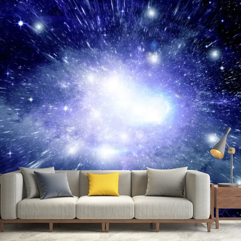 Fantasy Nebula Wall Mural Decal for Ceiling Decoration, Dark Purple, Made to Measure Purple Clearhalo 'Wall Decor' 'Wall Mural' 1048730