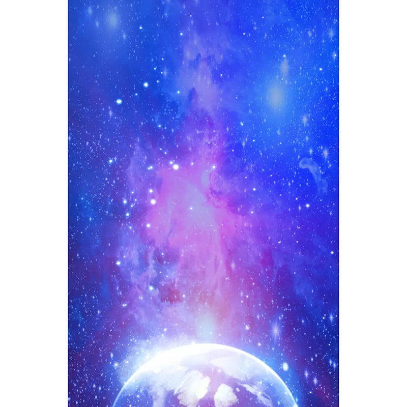 Photography Nebula and Planet Mural Full Size Wall Covering for Accent Wall, Personalized Size Available Clearhalo 'Wall Decor' 'Wall Mural' 1048758