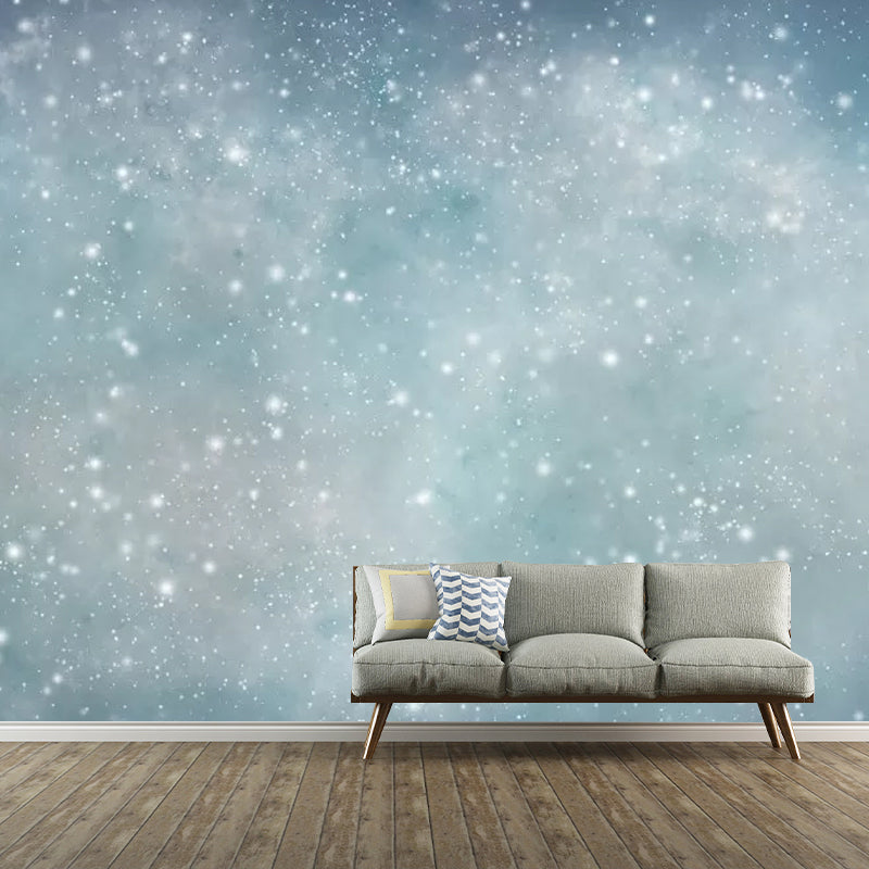 Blue Contemporary Mural Wallpaper Customized Size Stars Wall Art for Living Room Decoration Blue Clearhalo 'Wall Decor' 'Wall Mural' 1048799