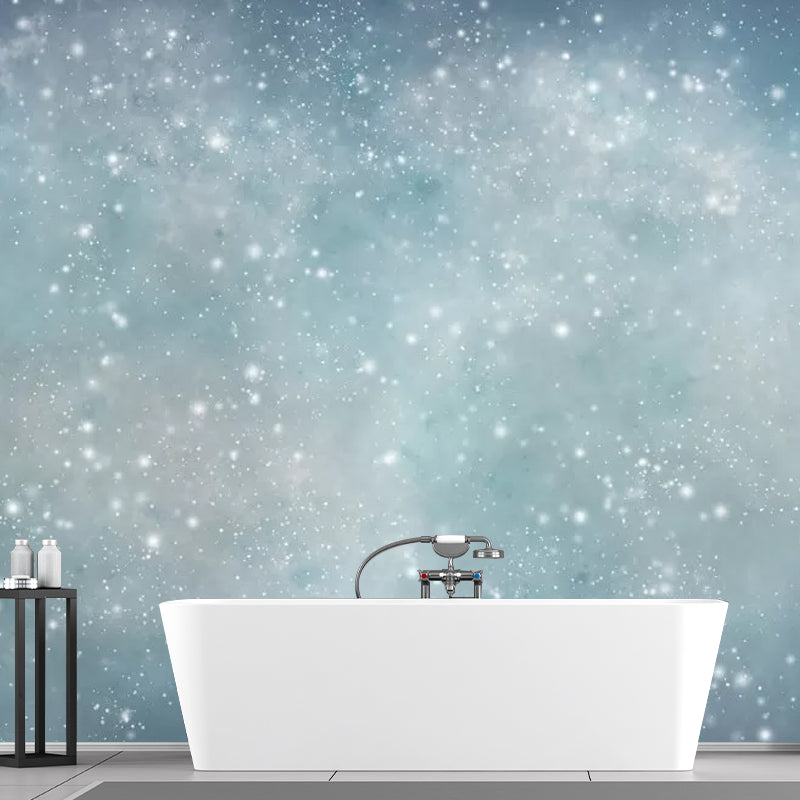 Blue Contemporary Mural Wallpaper Customized Size Stars Wall Art for Living Room Decoration Clearhalo 'Wall Decor' 'Wall Mural' 1048801