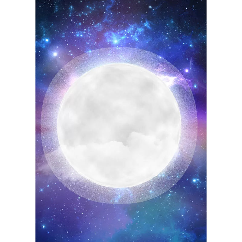 Purple and Blue Moon Mural Wallpaper Water-Resistant Wall Art for Theme Restaurant Decor Clearhalo 'Wall Decor' 'Wall Mural' 1048830