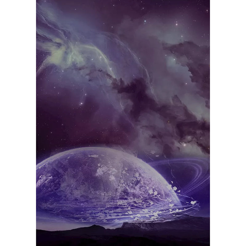 Modern Deep Space Mural Wallpaper for Ceiling, Custom-Made Wall Decor in Soft Purple Clearhalo 'Wall Decor' 'Wall Mural' 1048840