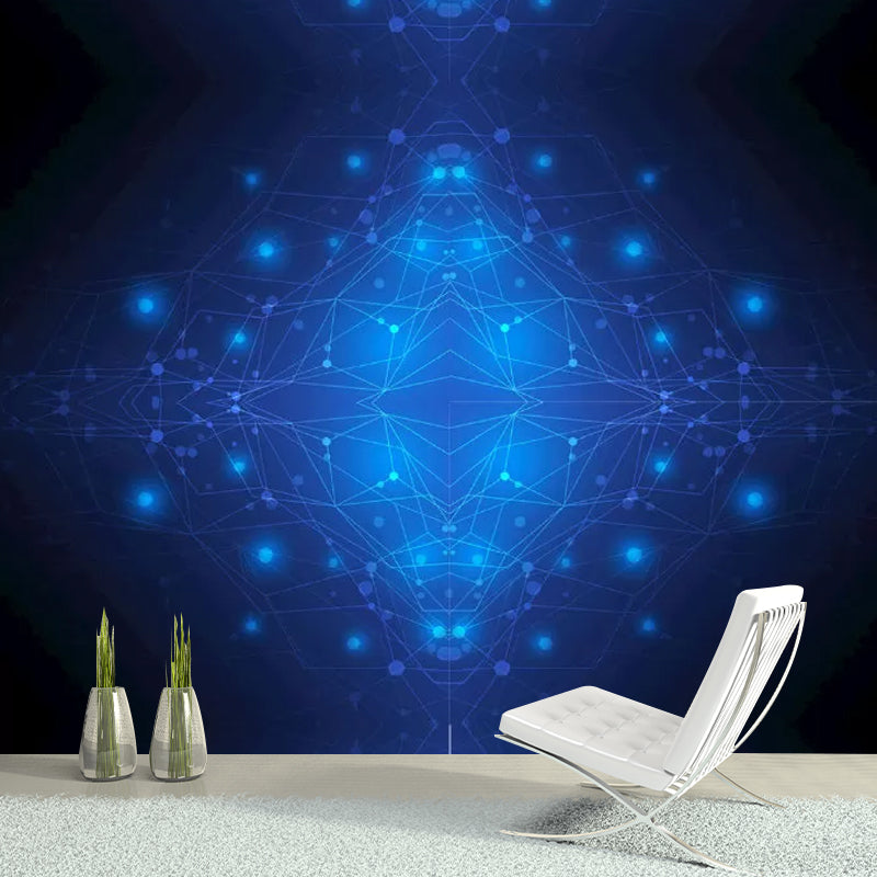 Full Size Photo Simple Mural Wallpaper for Meeting Room Decor with Luminous Space Design in Blue Clearhalo 'Wall Decor' 'Wall Mural' 1048849