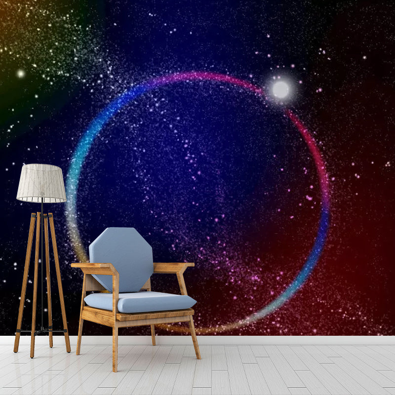 Waterproofing Deep Space Mural Wallpaper Non-Woven Fabric Simplicity Wall Art for Ceiling Red Clearhalo 'Wall Decor' 'Wall Mural' 1048866