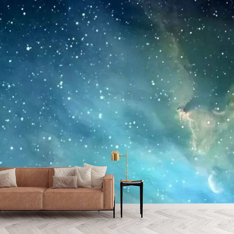 Modern Starry Sky Mural Wallpaper in Blue Ceiling Decorative Wall Covering, Made to Measure Clearhalo 'Wall Decor' 'Wall Mural' 1048909