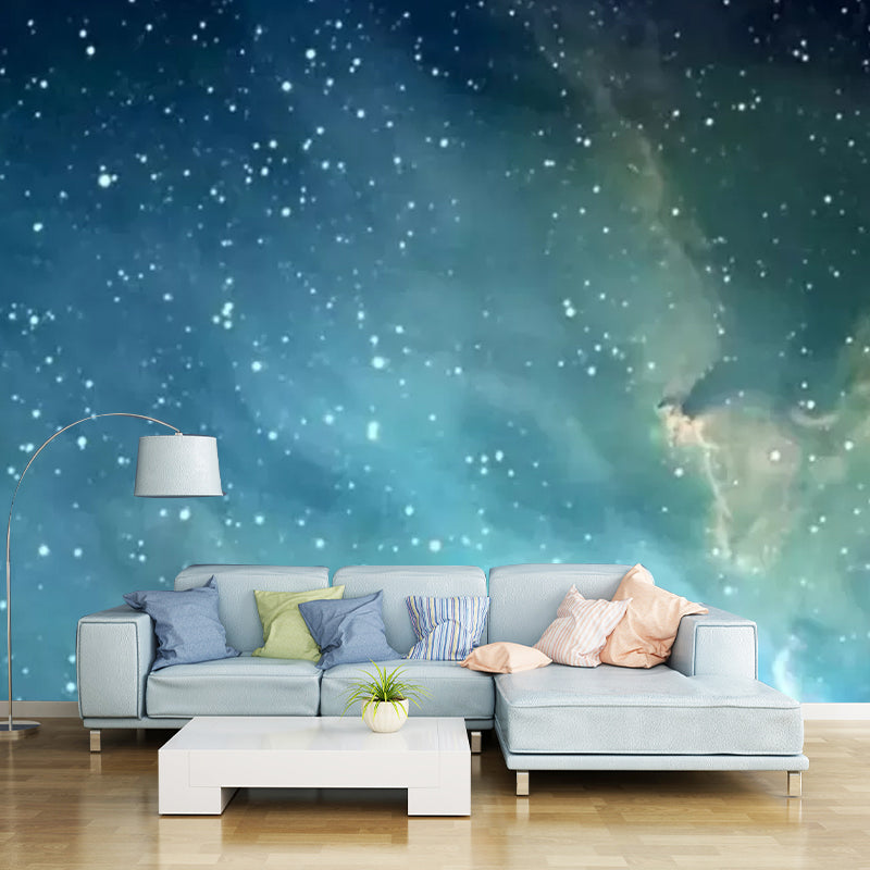 Modern Starry Sky Mural Wallpaper in Blue Ceiling Decorative Wall Covering, Made to Measure Clearhalo 'Wall Decor' 'Wall Mural' 1048910