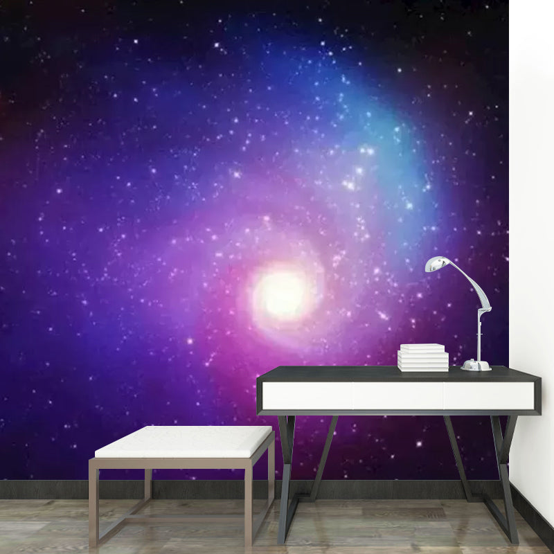 Photo Galaxy Wall Mural Decal Full Size Wall Art for Accent Wall, Personalized Size Available Purple Clearhalo 'Wall Decor' 'Wall Mural' 1048918