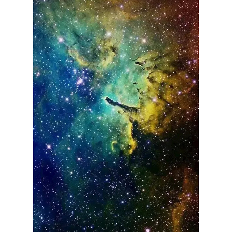 Modernism Galaxy Mural Wallpaper for Ceiling, Personalized Size Wall Decor in Yellow and Green Clearhalo 'Wall Decor' 'Wall Mural' 1048926