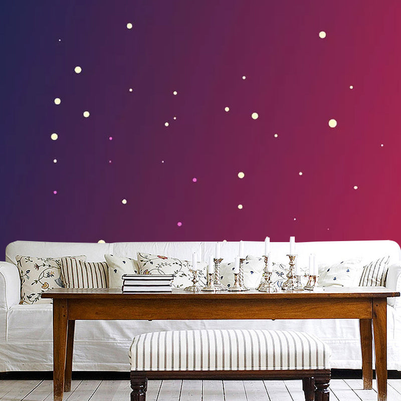 Cartoon Galaxy Wall Mural for Children's Bedroom Contemporary Wall Art in Red, Made to Measure Clearhalo 'Wall Decor' 'Wall Mural' 1048935