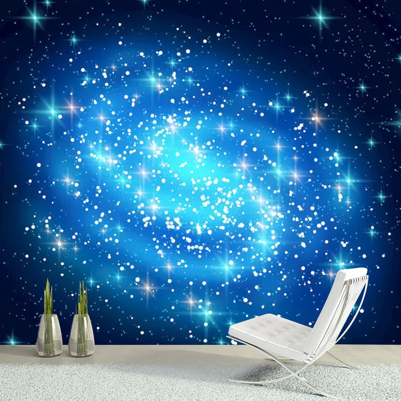 Whole Nebula Wall Mural for Accent Wall Stars Wall Art in Blue, Moisture-Resistant Clearhalo 'Wall Decor' 'Wall Mural' 1048958